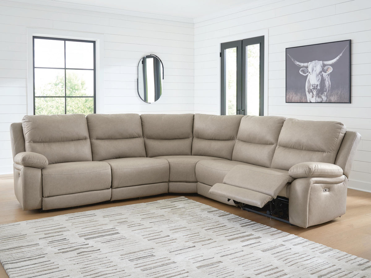 Narwhal Place 5-Piece Power Reclining Sectional Faux Leather