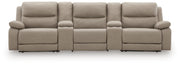 Narwhal Place 5-Piece Reclining Sectional with Storage Consoles Faux Leather