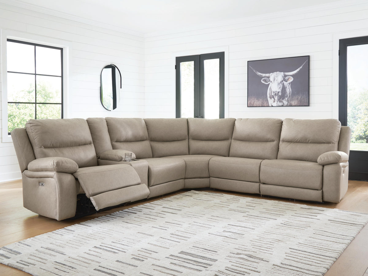 Narwhal Place 6-Piece Power Reclining Sectional Faux Leather
