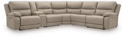 Narwhal Place 6-Piece Reclining Sectional with Storage Console Faux Leather