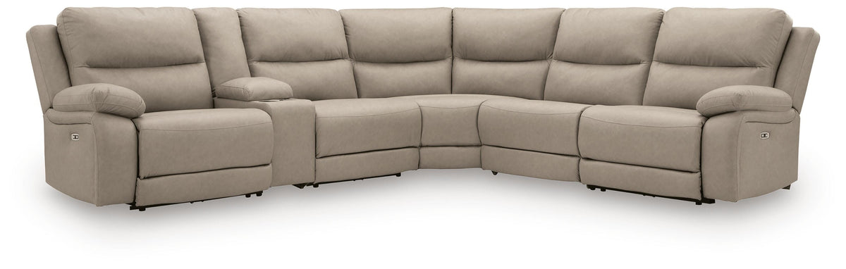 Narwhal Place 6-Piece Power Reclining Sectional Faux Leather