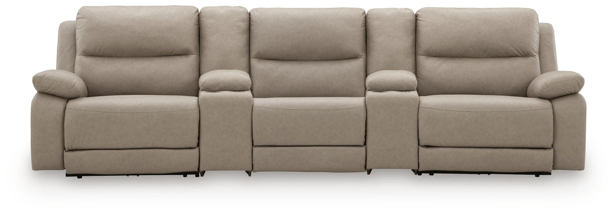 Narwhal Place 5-Piece Power Reclining Sectional Faux Leather