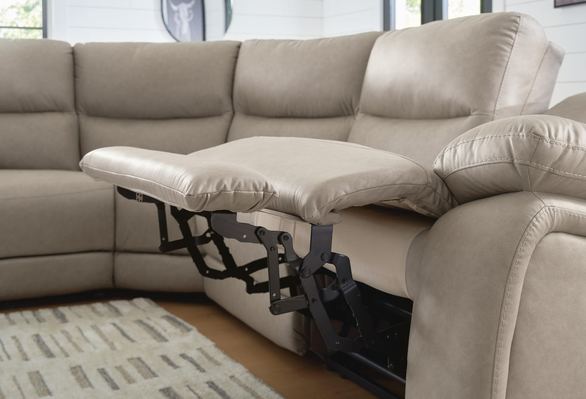 Narwhal Place 6-Piece Reclining Sectional with Storage Console Faux Leather
