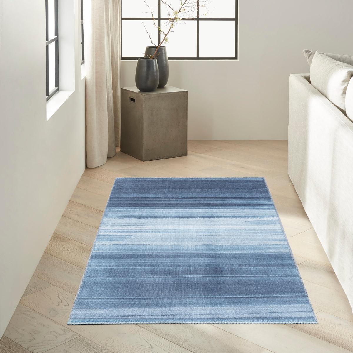 Launder LDR01 Aqua Rug - room scene