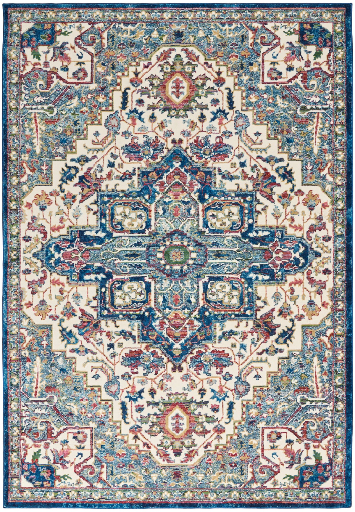 Ankara Global ANR15 Ivory Navy Rug - Rectangle