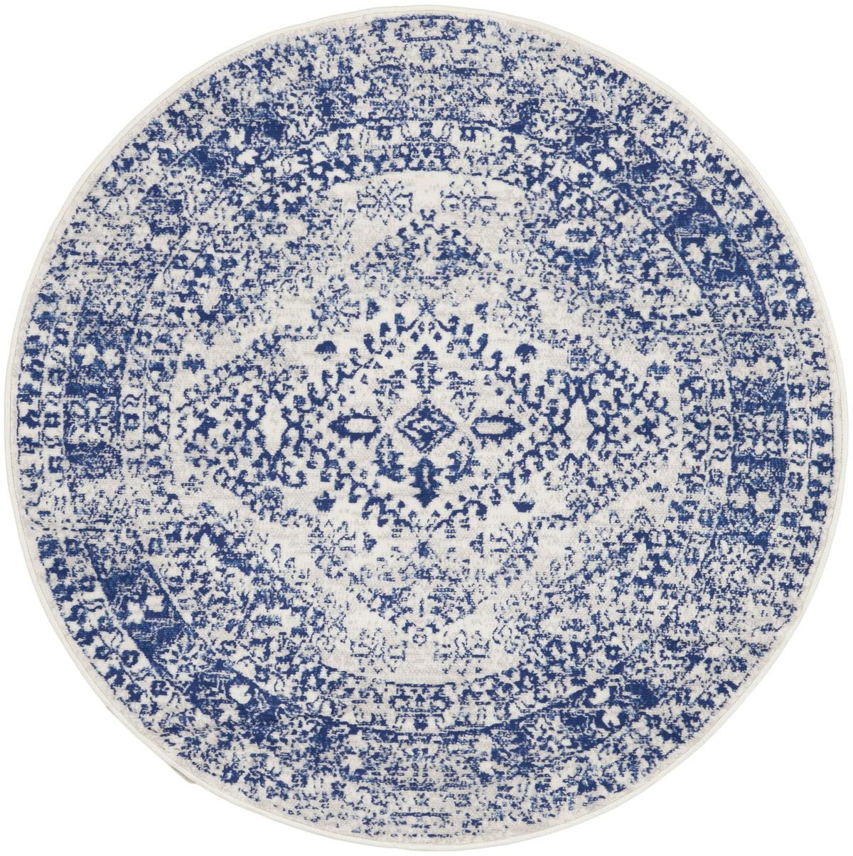 Whimsicle WHS15 Ivory Navy Rug - Round