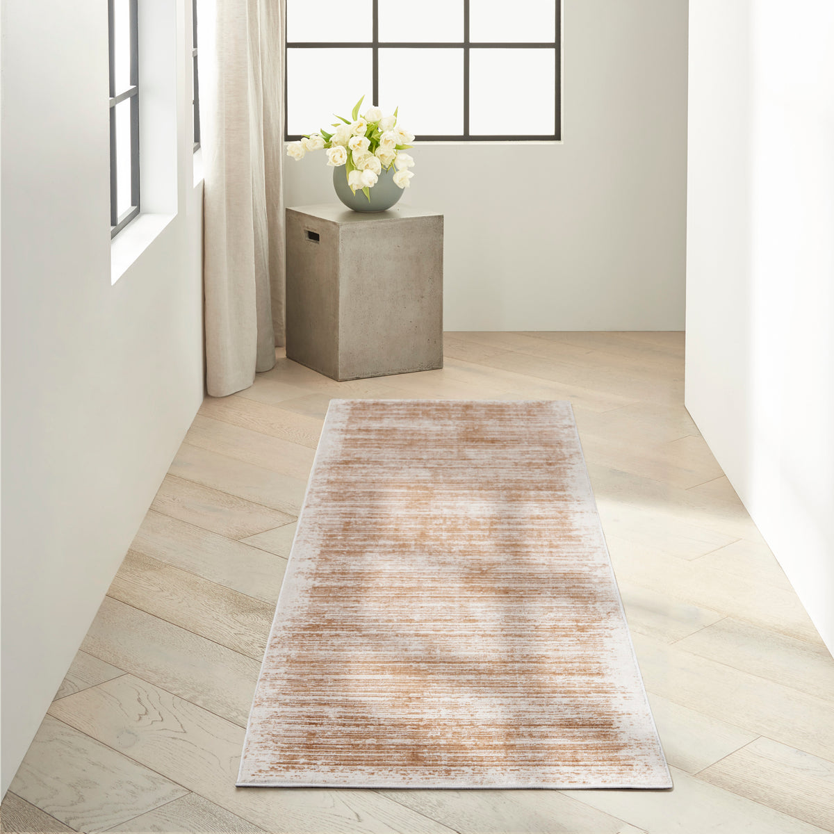 CK024 Irradiant IRR03 Rose Gold Rug - room scene