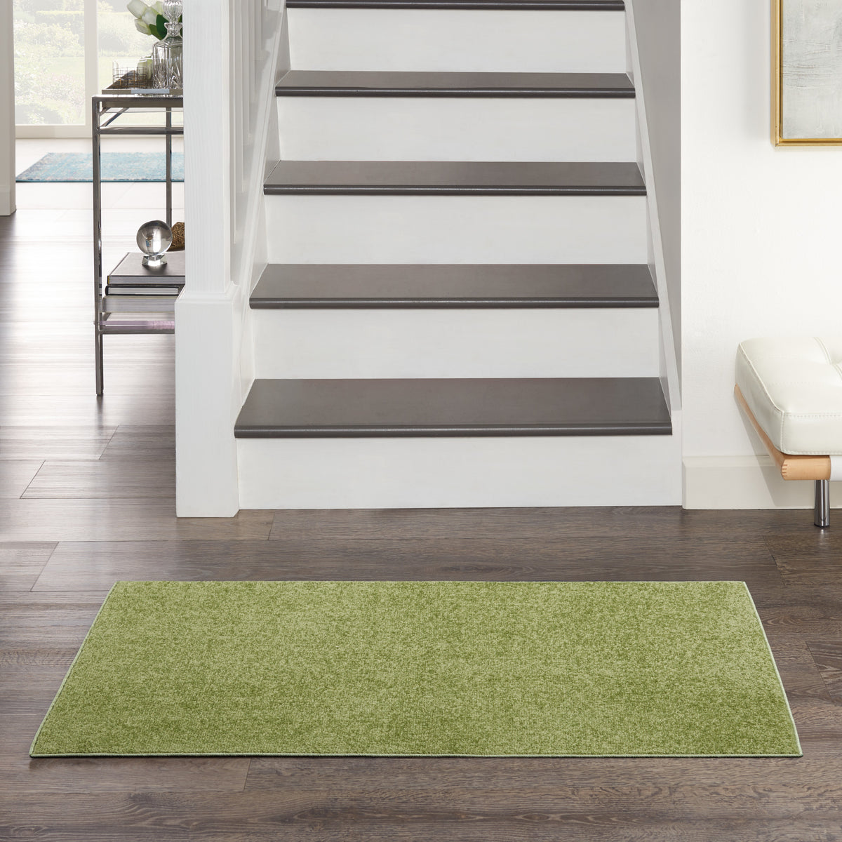 Nourison Essentials NRE01 Green Rug - room scene