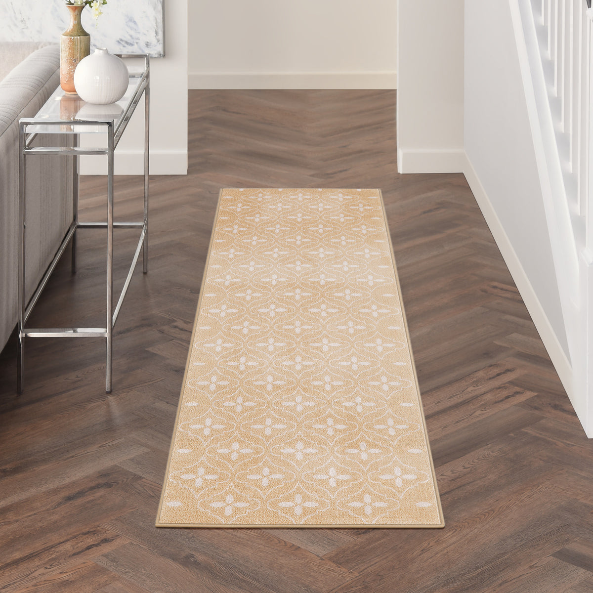 Nourison Essentials NRE04 Beige Ivory Rug - room scene