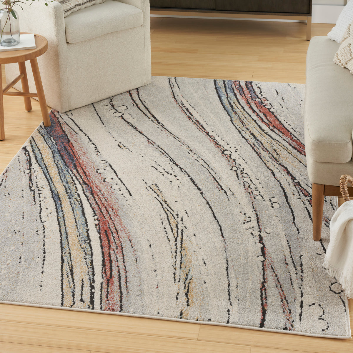 Motion MTT01 Ivory Multicolor Rug - room scene