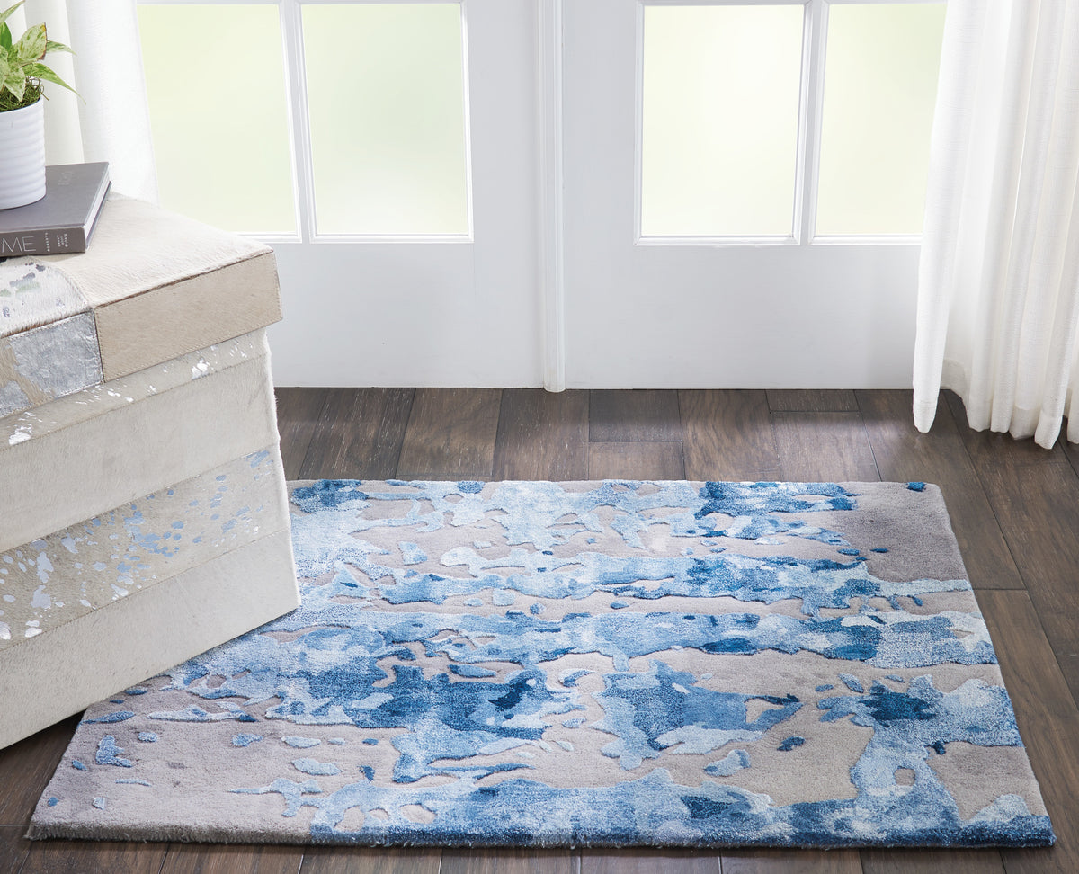 Prismatic PRS10 Blue Grey Rug - room scene