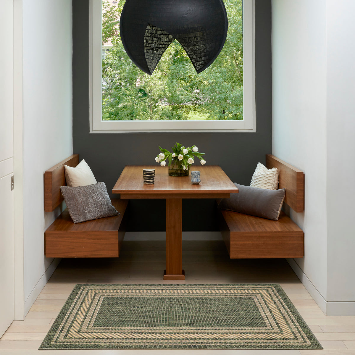Horizon Indoor/Outdoor HOZ03 Green Rug - room scene