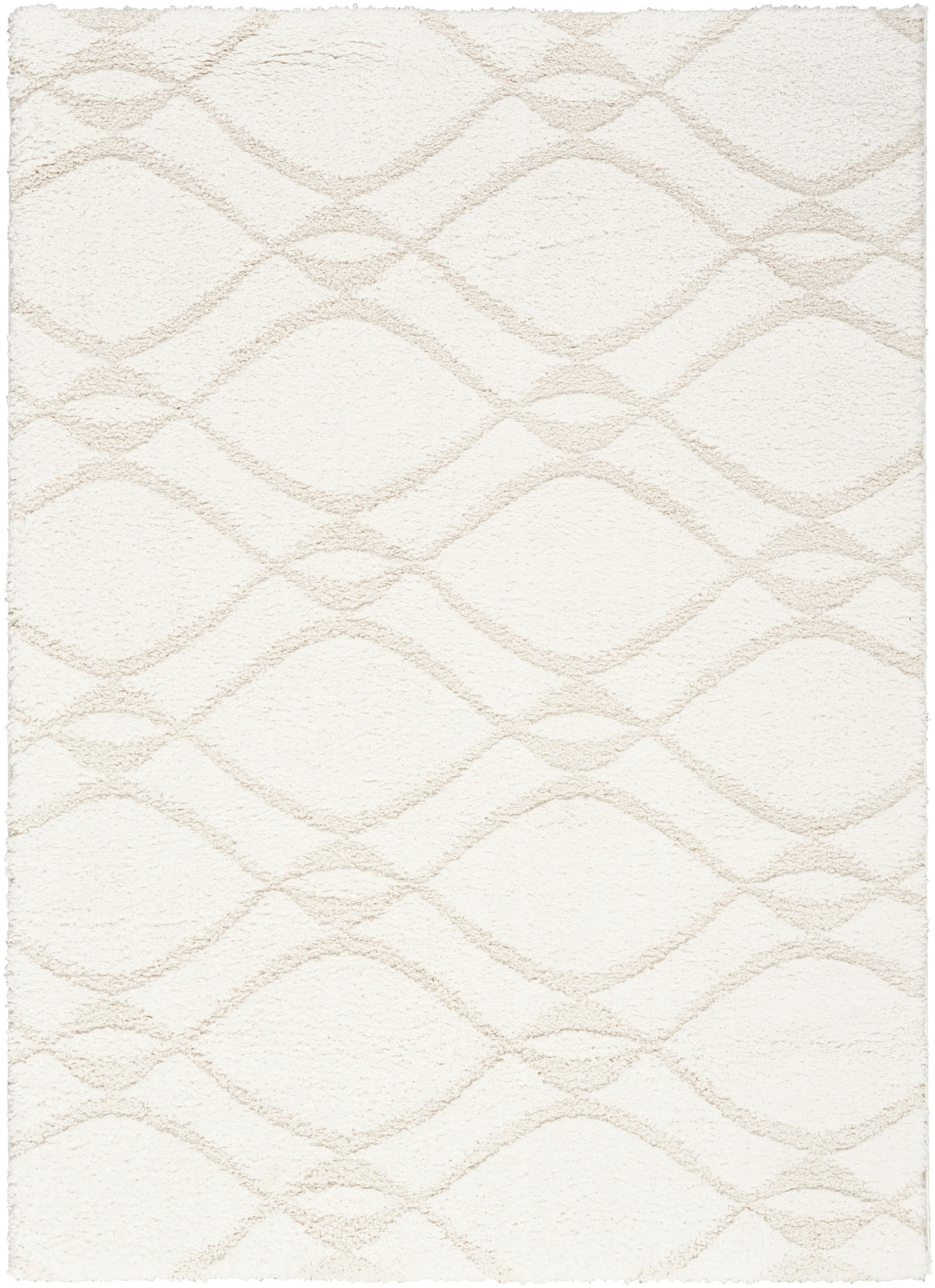 Modern Shag MMD03 Ivory Beige Rug - Rectangle
