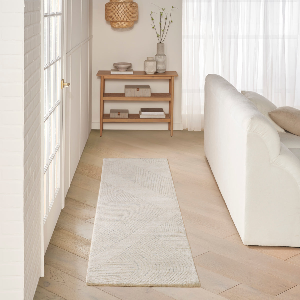Pure Patterns PRN01 Ivory Grey Rug - room scene