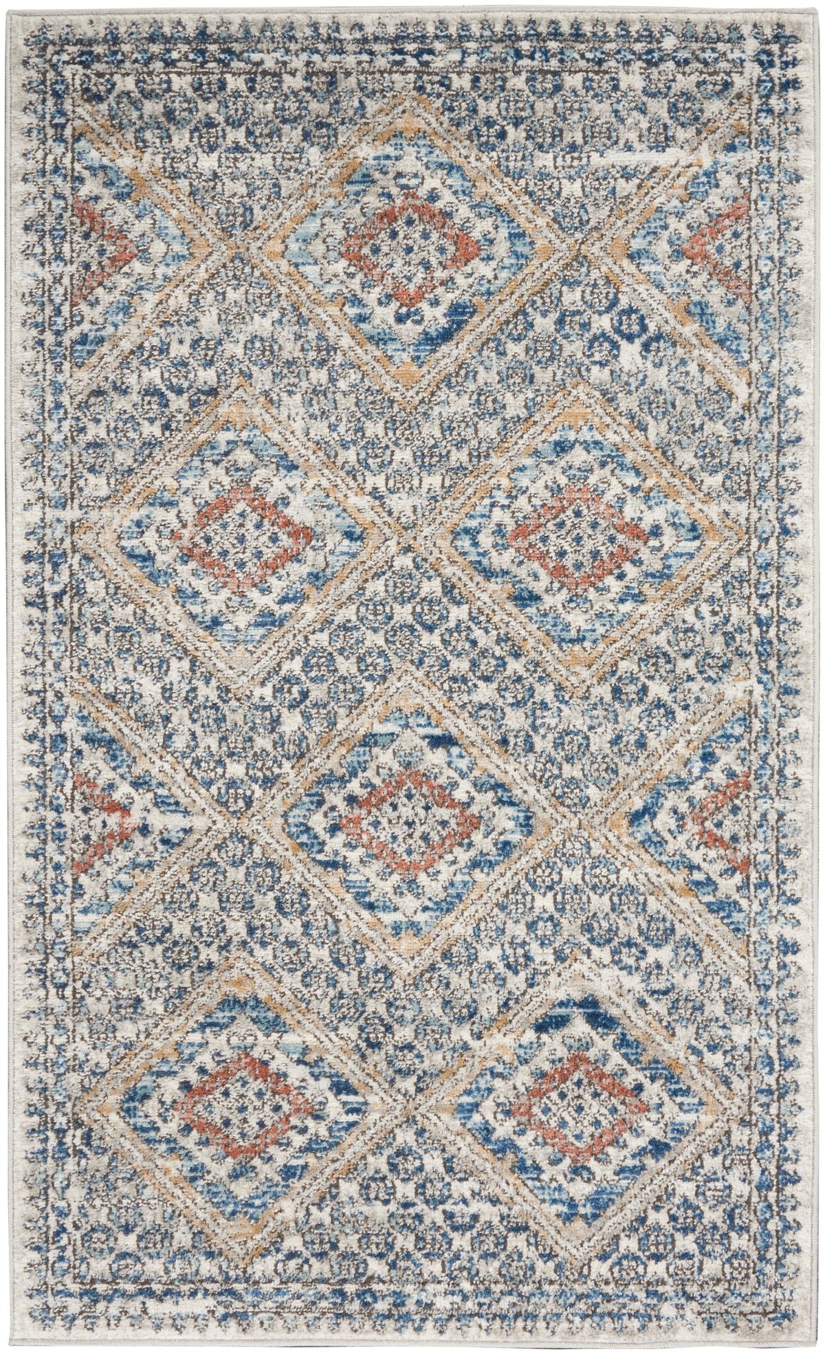 Quarry QUA16 Blue Ivory Rug - Rectangle