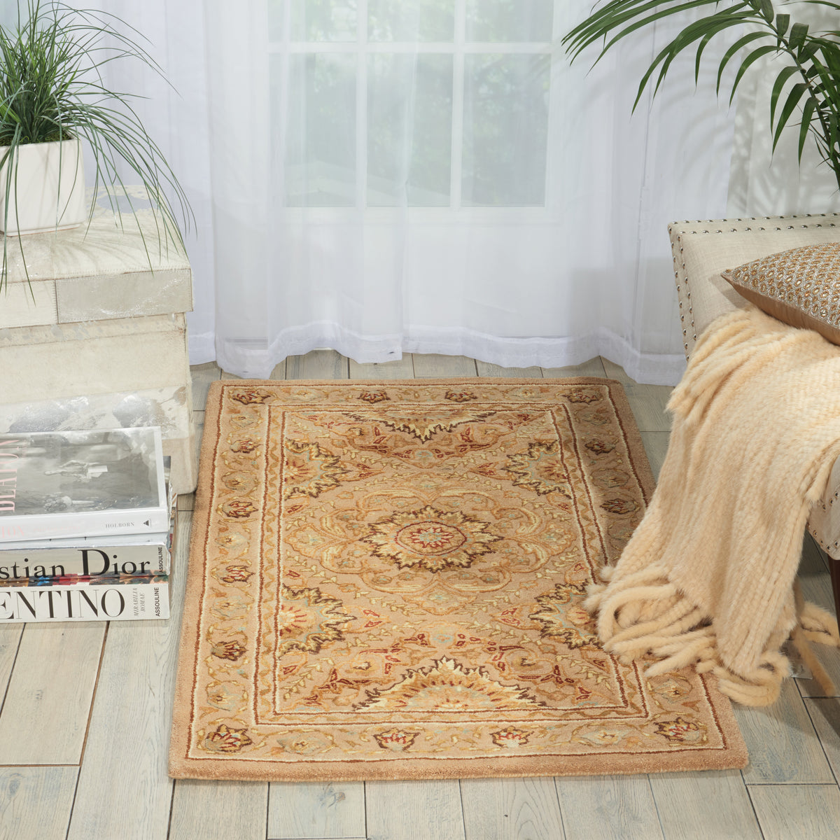 Nourison 3000 3108 Beige Rug - room scene