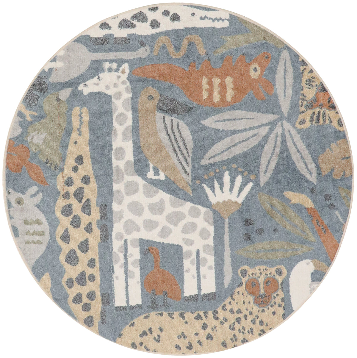 Astra Machine Washable ASW01 Multicolor Rug - Round