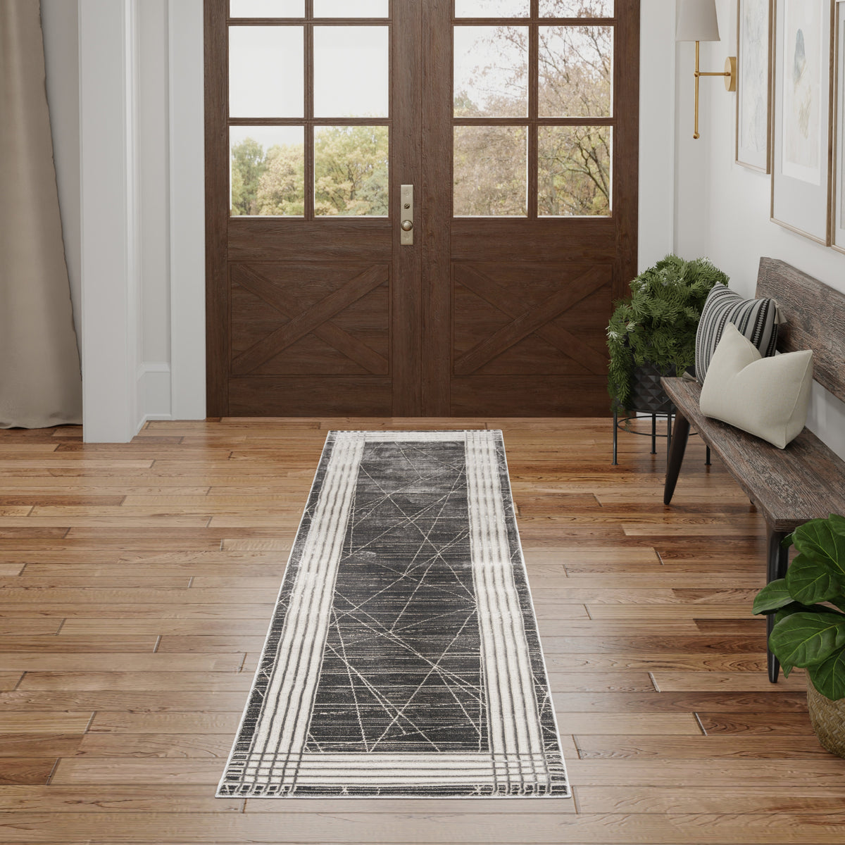 Desire DSR01 Charcoal Silver Rug - room scene