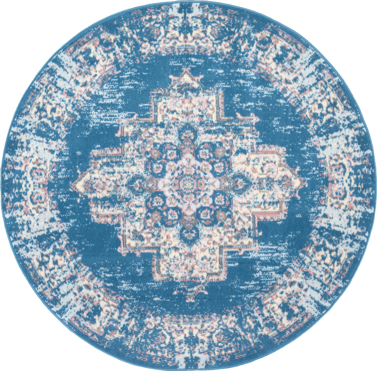 Grafix GRF14 Blue Rug - Round