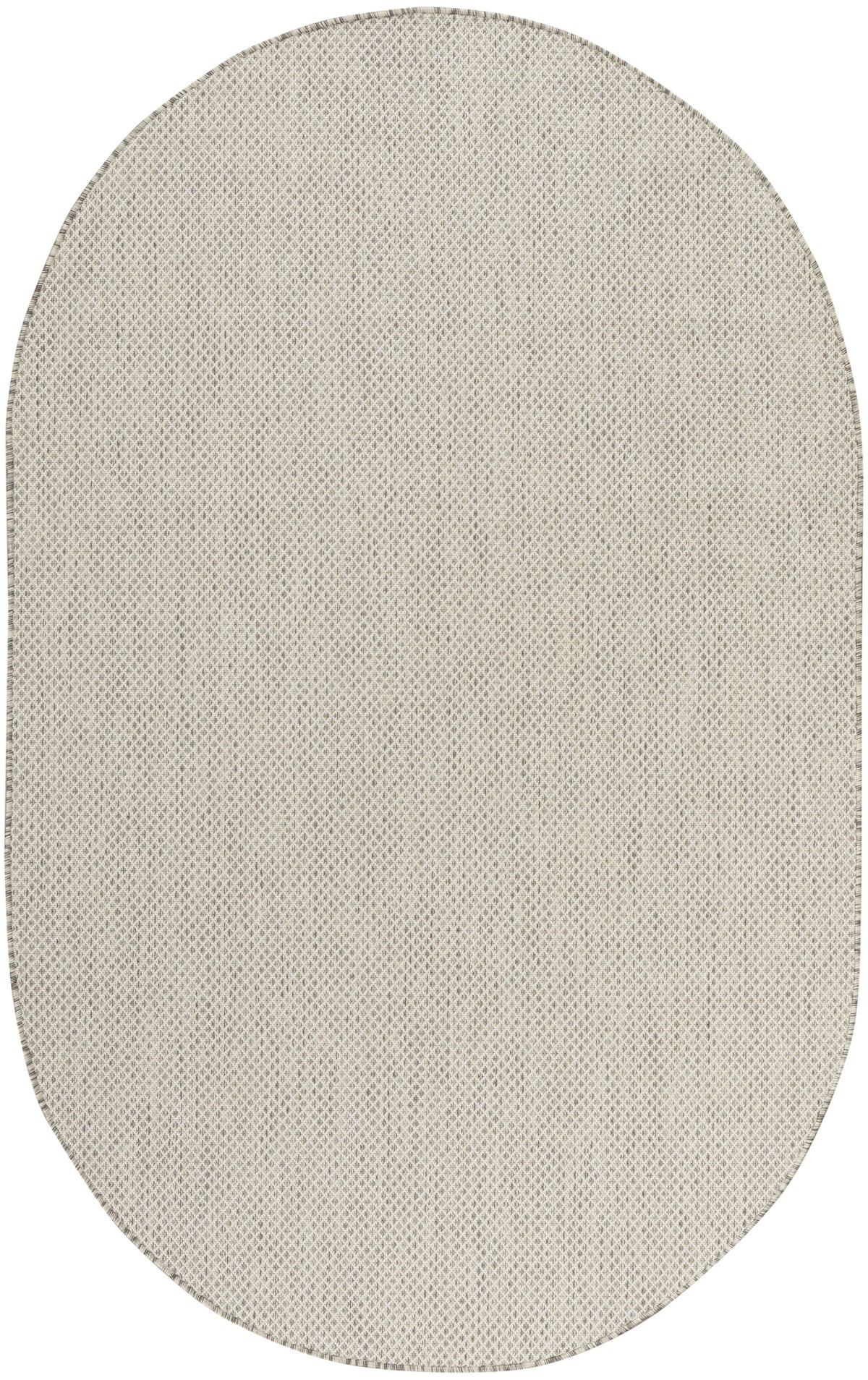 Courtyard COU01 Ivory Silver Rug - Oval