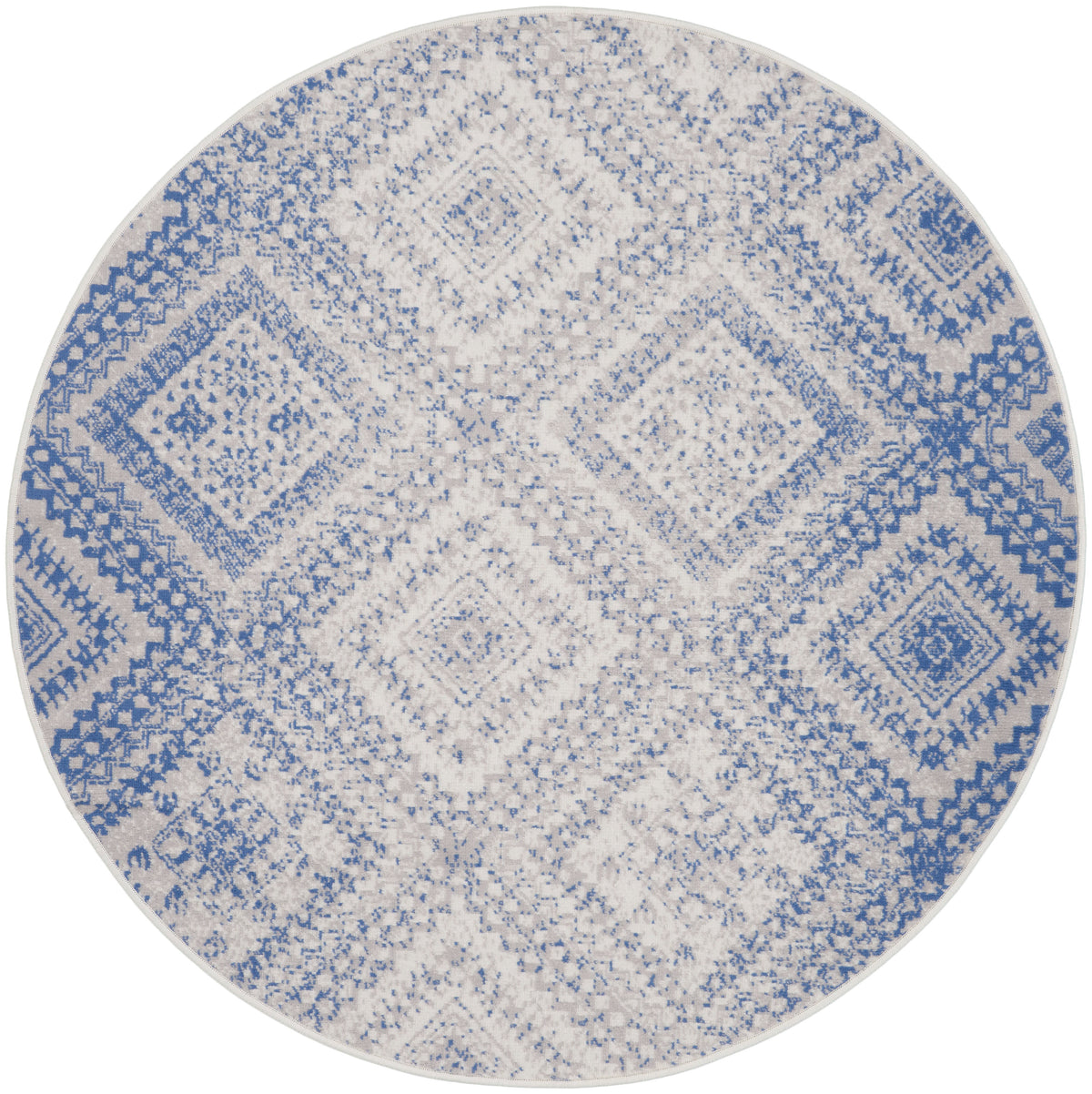 Whimsicle WHS17 Ivory Blue Rug - Round