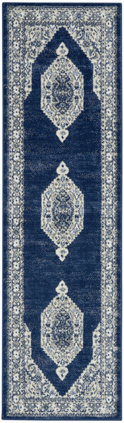 Cyrus CYR01 Ivory Navy Rug - Runner