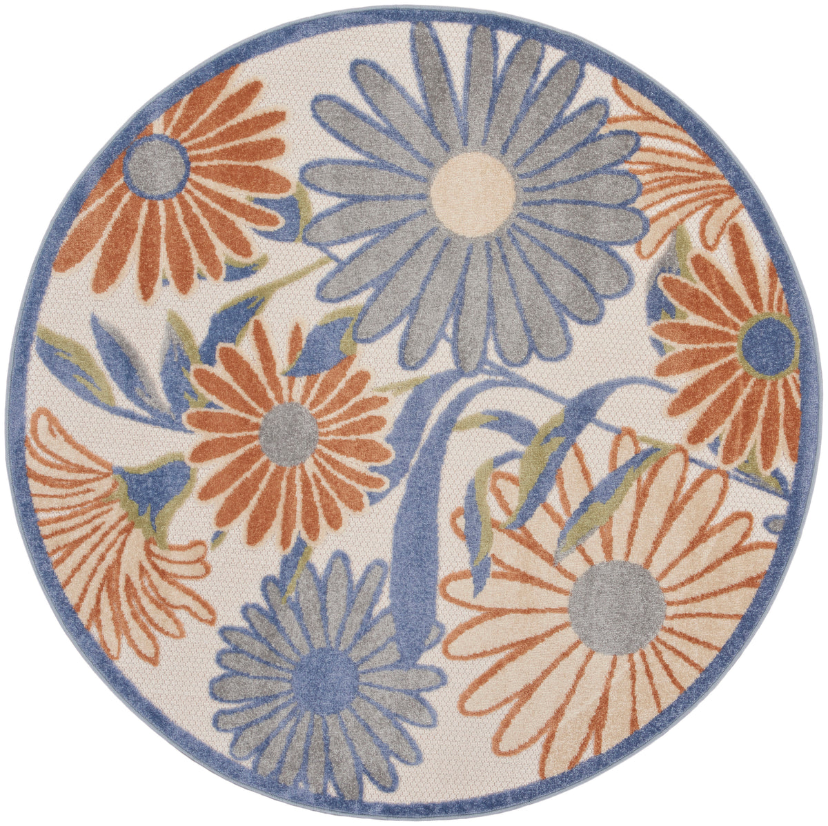 Aloha ALH33 Beige Multicolor Rug - Round