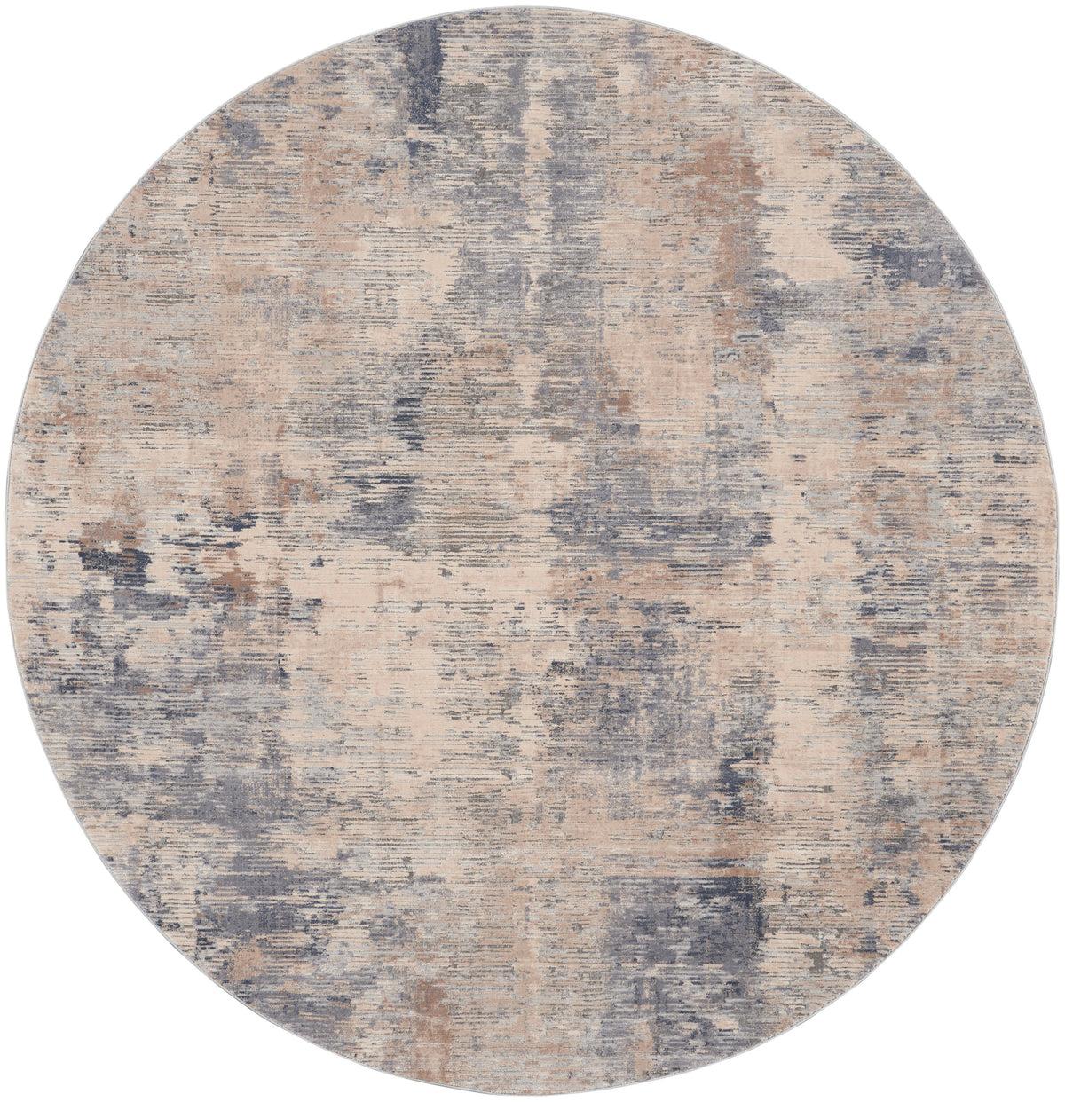 Rustic Textures RUS05 Beige Grey Rug - Round