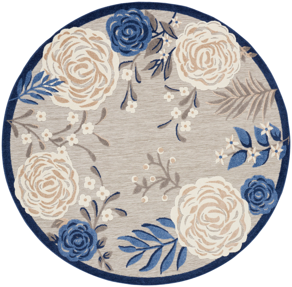 Aloha ALH32 Blue Grey Rug - Round