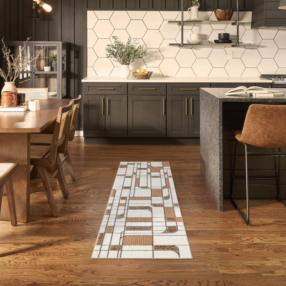 Nordic NRC17 Ivory Rust Rug - room scene