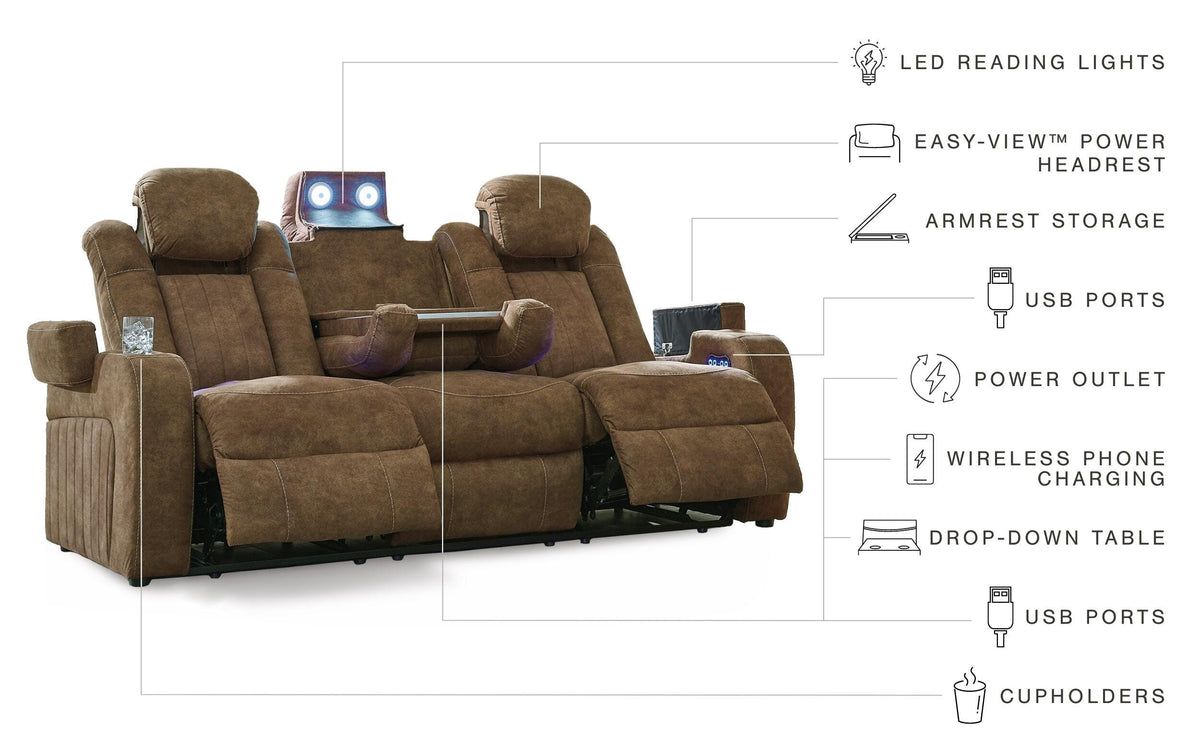 Wolfridge PWR REC Sofa with ADJ Headrest Faux Leather