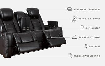 Party Time Power Reclining Loveseat with Console