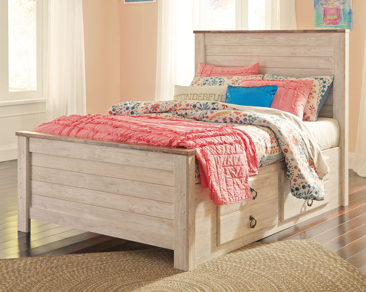 Willowton Full Panel Bed with Storage and Nightstand