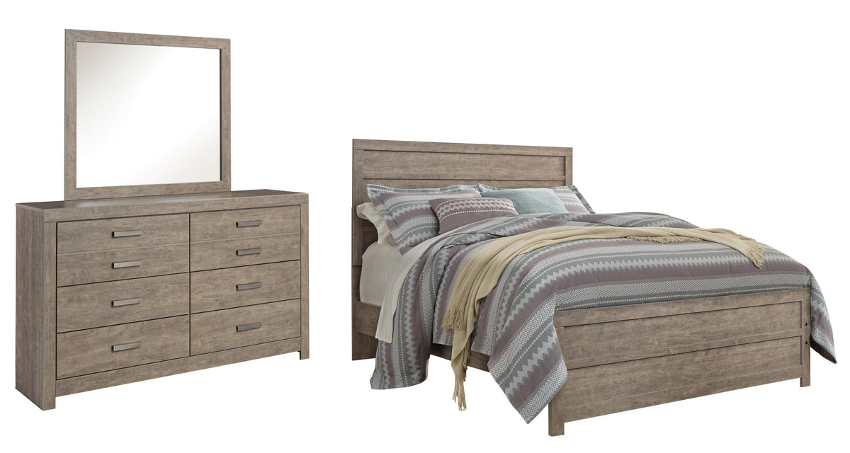 Culverbach Panel Bed Set - Queen, Mirrored Dresser