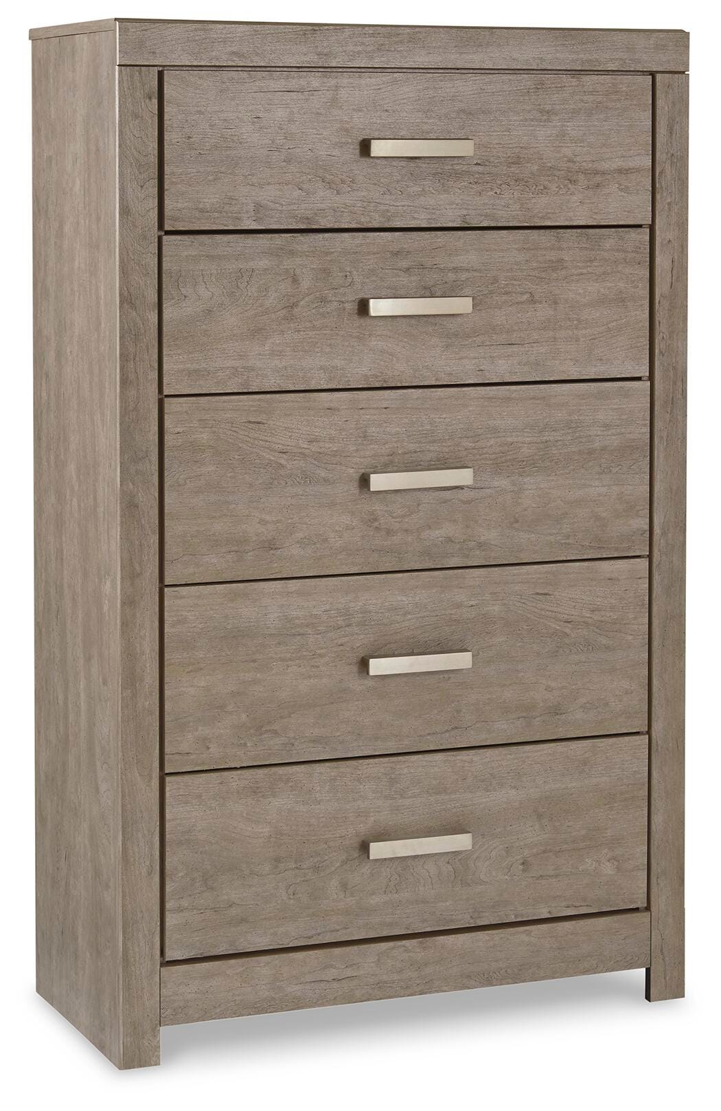 Culverbach Panel Bed Set - King, Mirrored Dresser and 2 Nightstands