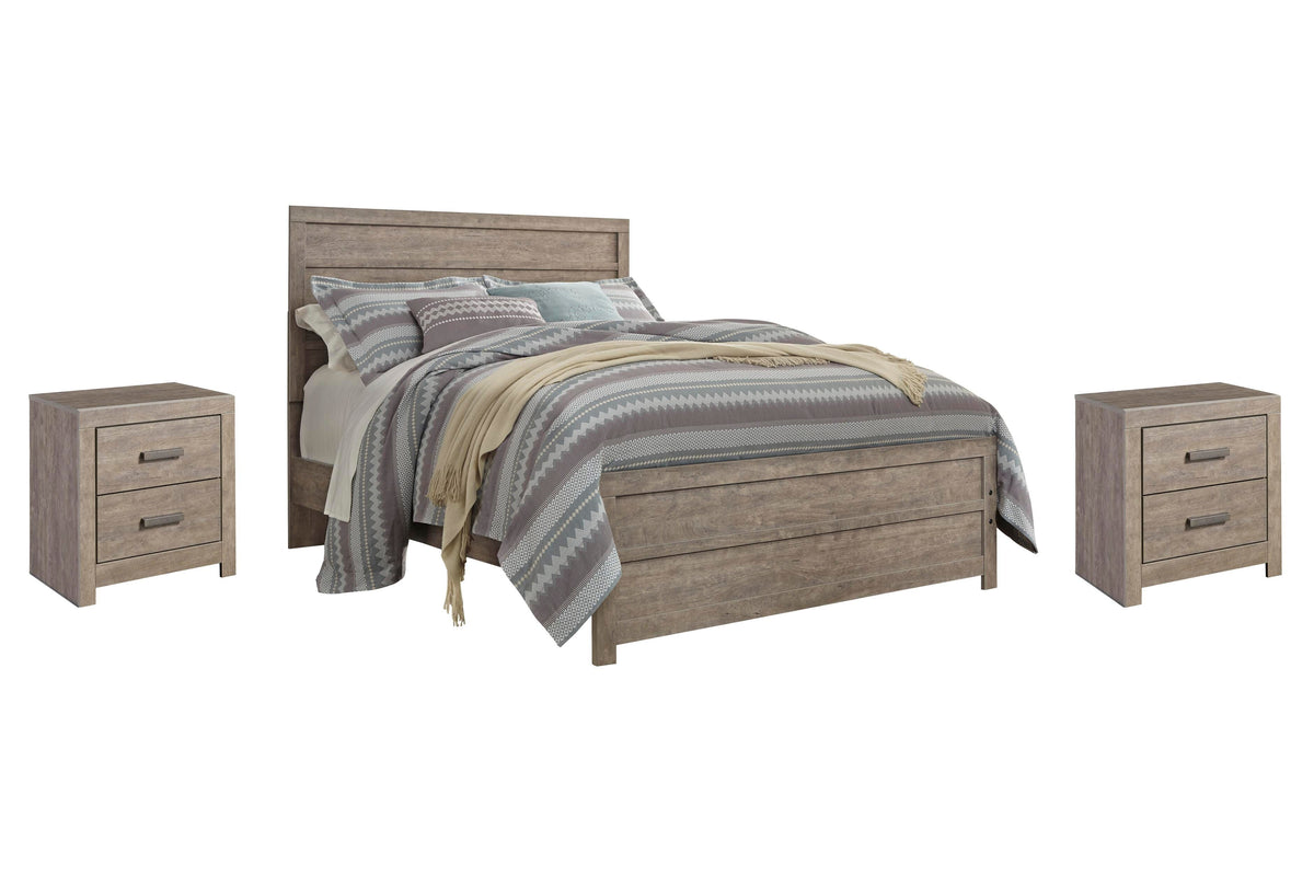 Culverbach Panel Bed Set - Queen, 2 Nightstands