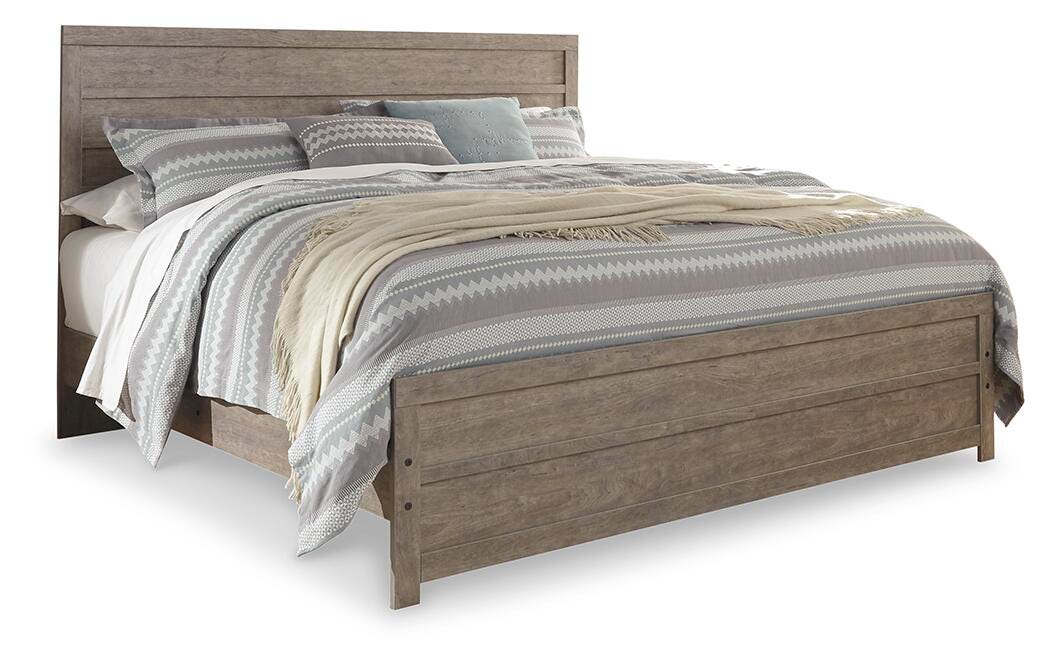 Culverbach Panel Bed Set - King, Mirrored Dresser and 2 Nightstands