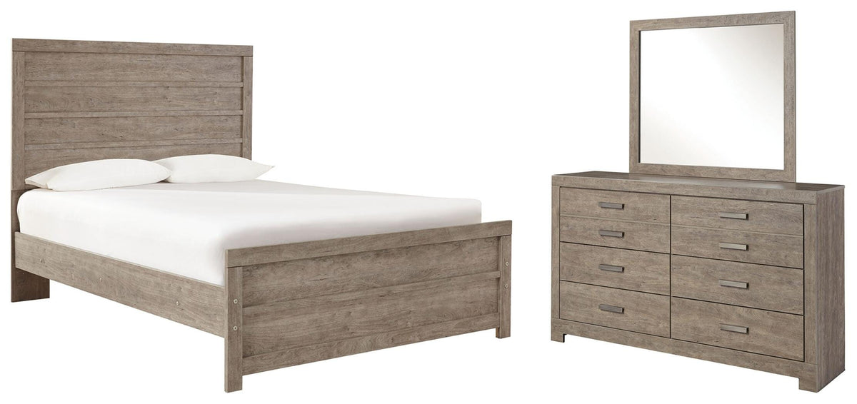 Culverbach Panel Bed Set - Full, Mirrored Dresser