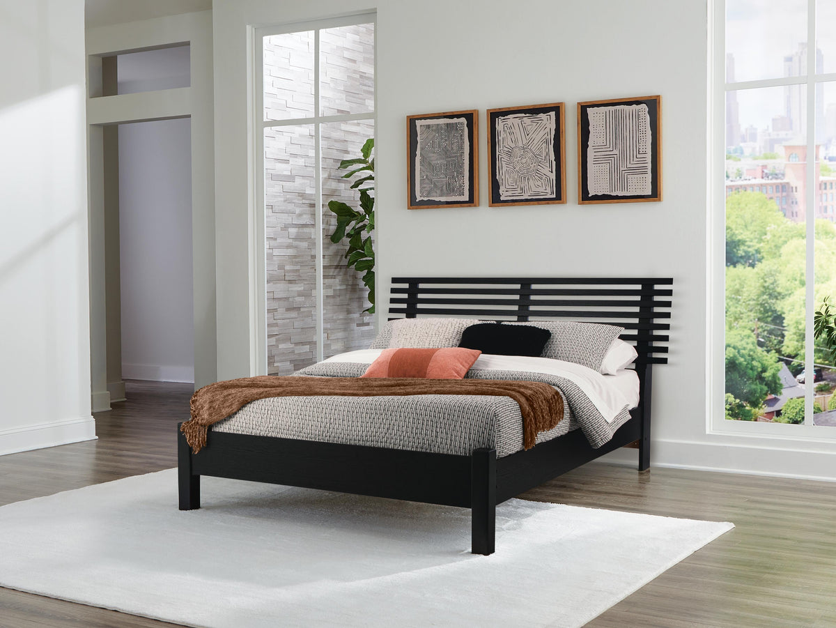 Danziar Full Panel Slat Bed, Dresser and Mirror