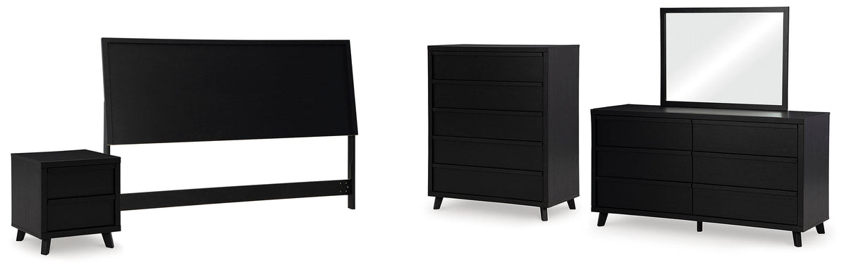 Danziar Panel Headboard Set - King, Dresser, Mirror, Chest and Nightstand