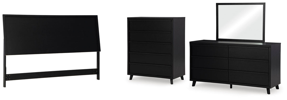 Danziar Panel Headboard Set - King, Dresser, Mirror and Chest