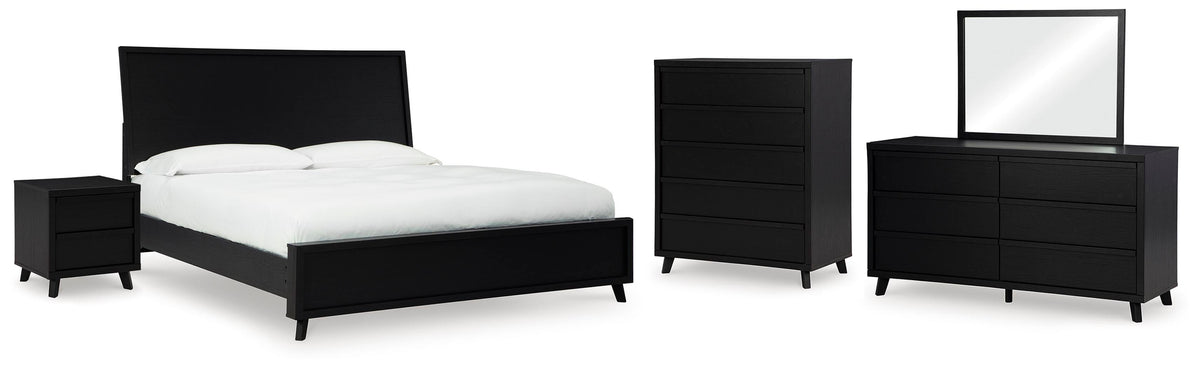 Danziar Panel Bed Set - King, Dresser, Mirror, Chest and Nightstand