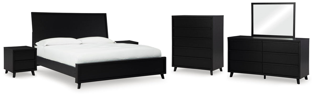 Danziar Panel Bed Set - King, Dresser, Mirror, Chest and 2 Nightstands
