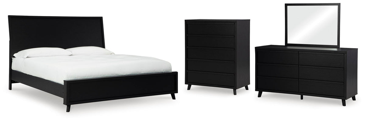 Danziar Panel Bed Set - King, Dresser, Mirror and Chest