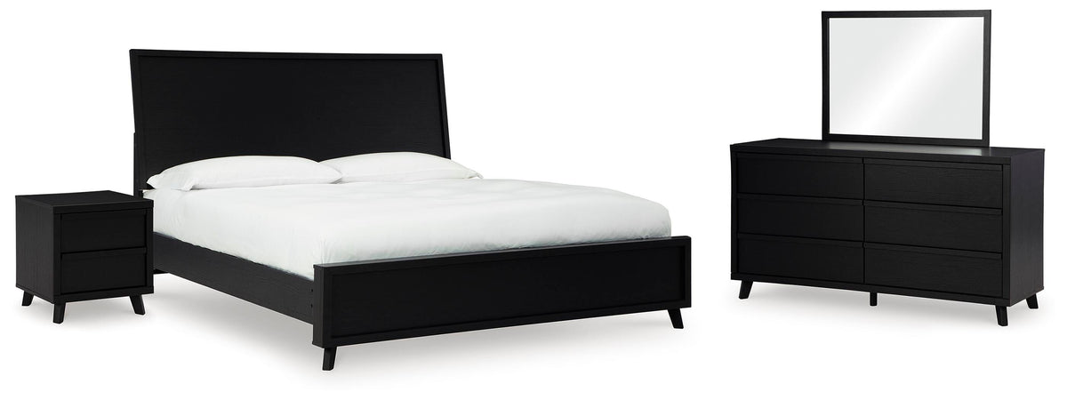 Danziar Panel Bed Set - King, Dresser, Mirror and Nightstand