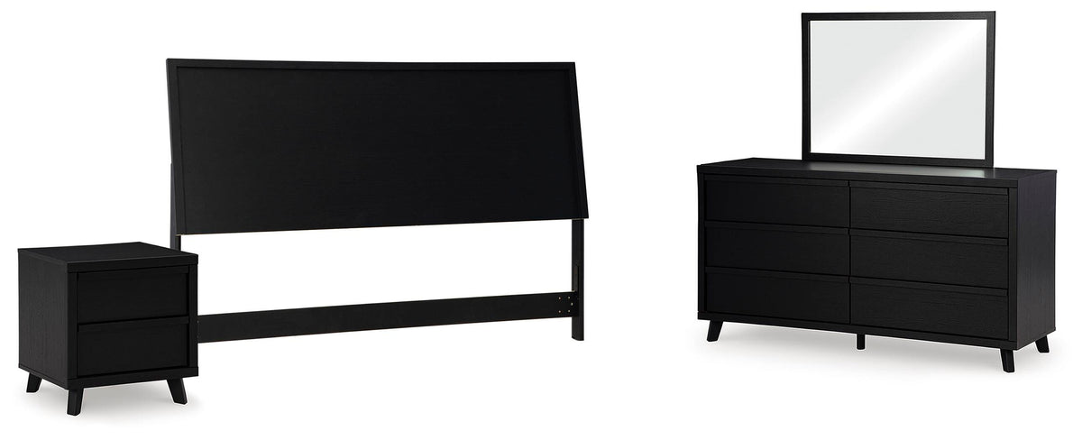 Danziar Panel Headboard Set - King, Dresser, Mirror and Nightstand