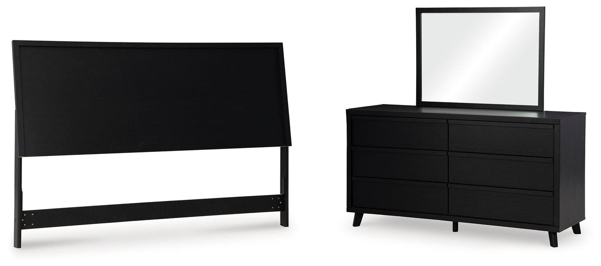 Danziar Panel Headboard Set - King, Dresser and Mirror
