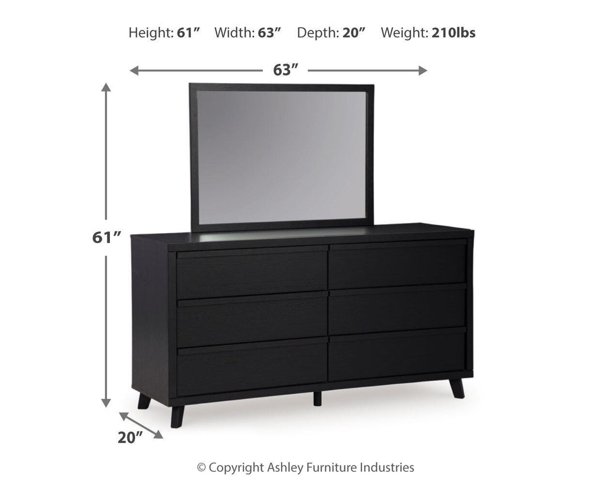 Danziar Panel Headboard Set - Queen, Dresser and Mirror