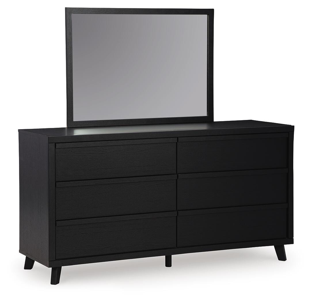 Danziar Full Panel Platform Bed, Dresser and Mirror