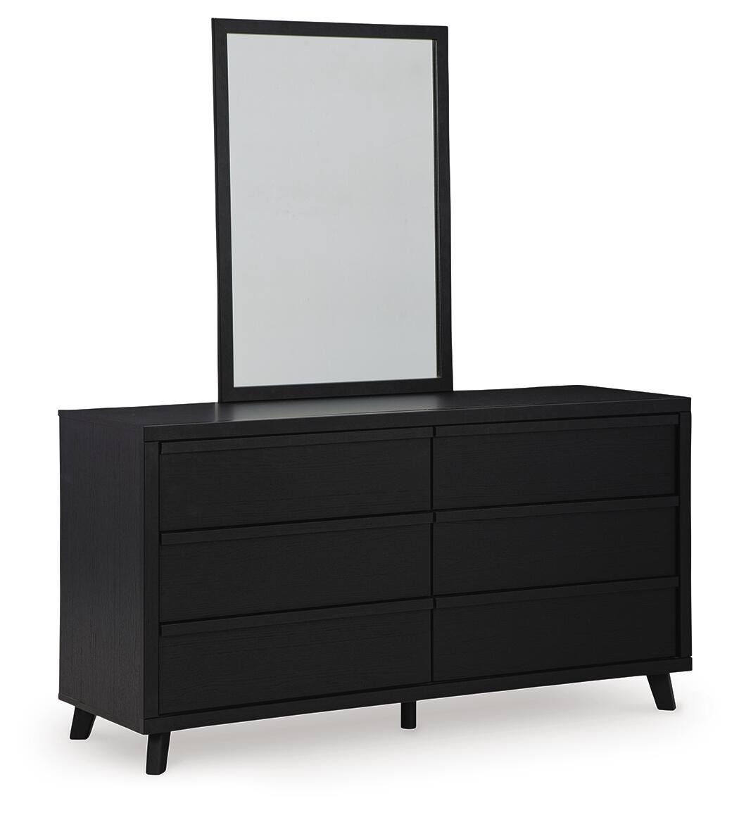 Danziar Full Slat Panel Platform Bed, Dresser and Mirror